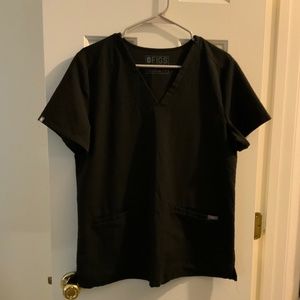 Black Womens Figs Scrub Top